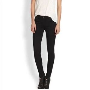 Rag & Bone Midnight Black Legging Mid Rise Jeans
